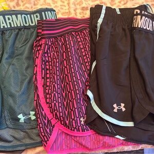 Women’s Under Armour Shorts Set - 7 pair- in Black, Pink, Gray and Teal